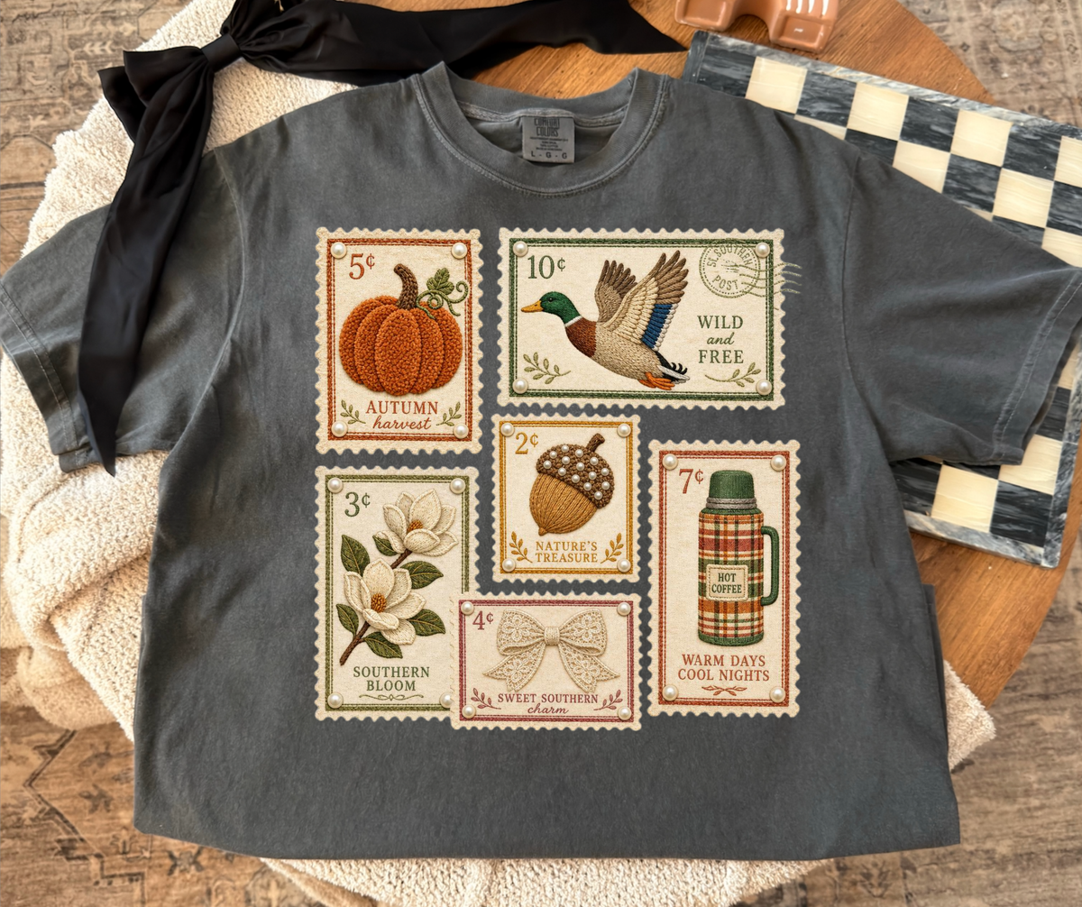 Autumn Postcards graphic tee in Pepper