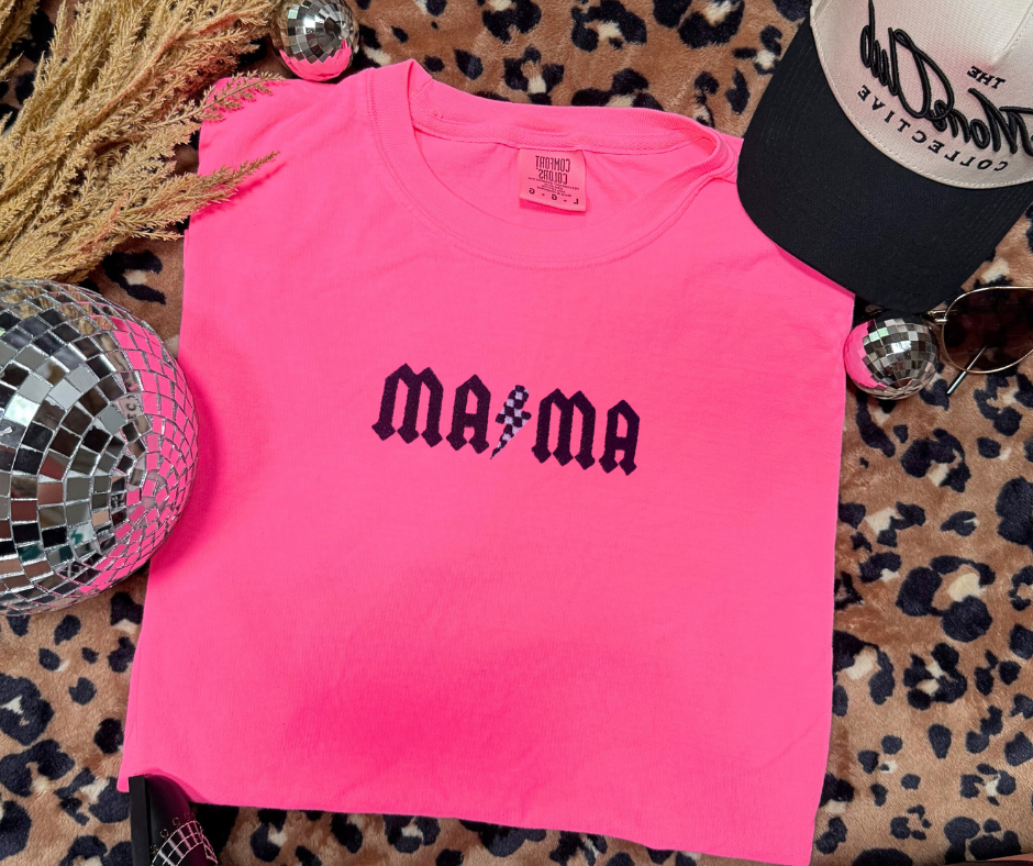 Checkered MAMA - Embroidered