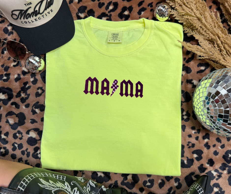 Checkered MAMA - Embroidered