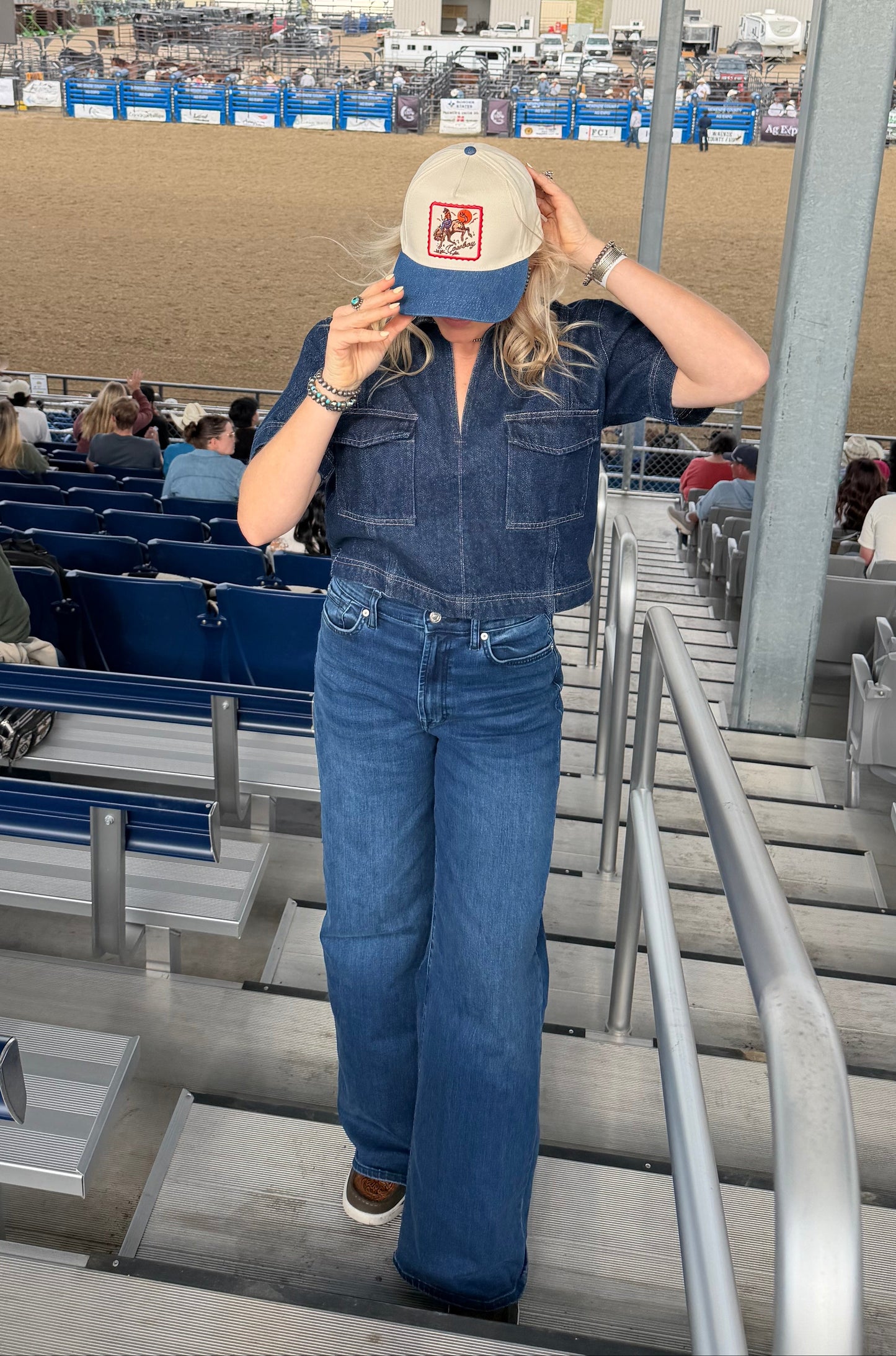 Shop the Cowboy Patch Trucker Hat featuring a vintage western rodeo-inspired embroidered patch.