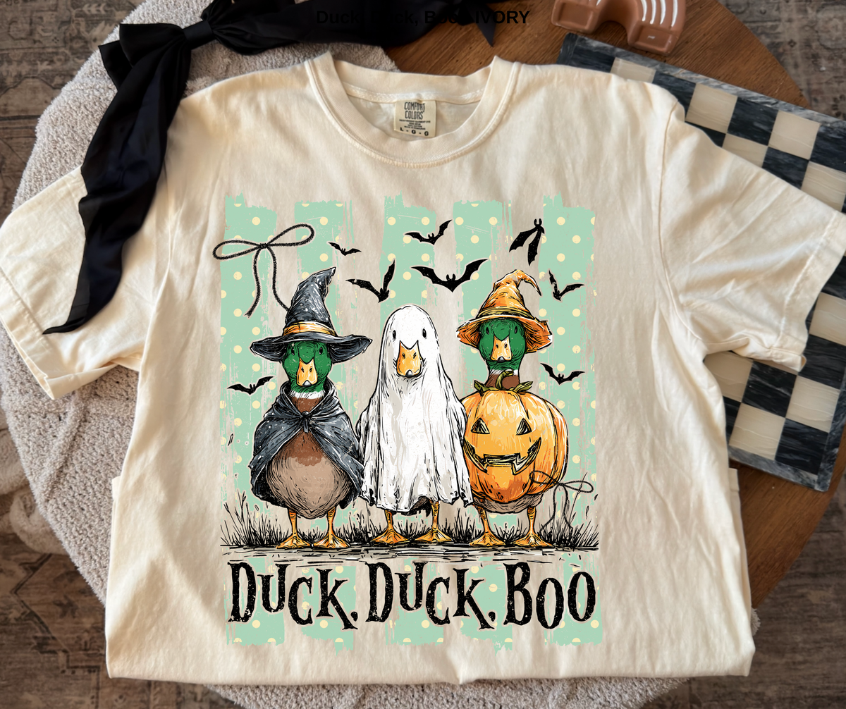 Duck Duck Boo graphic tee in Ivory
