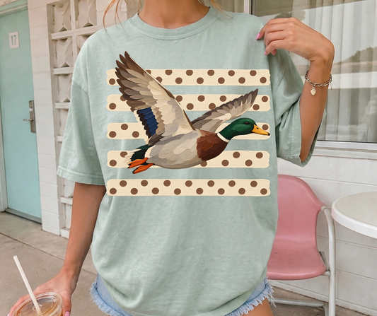 Flying Mallard graphic tee in Bay