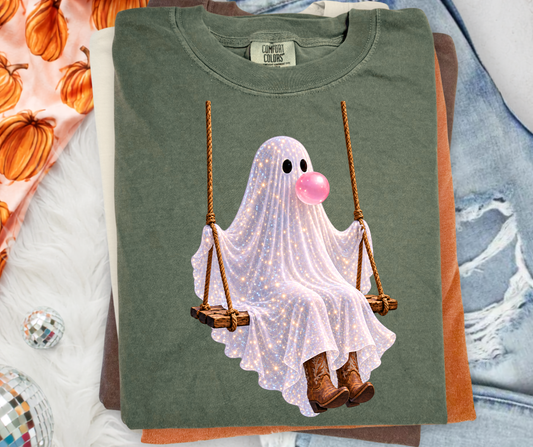 Sparkle Swinging Ghost Graphic Tee