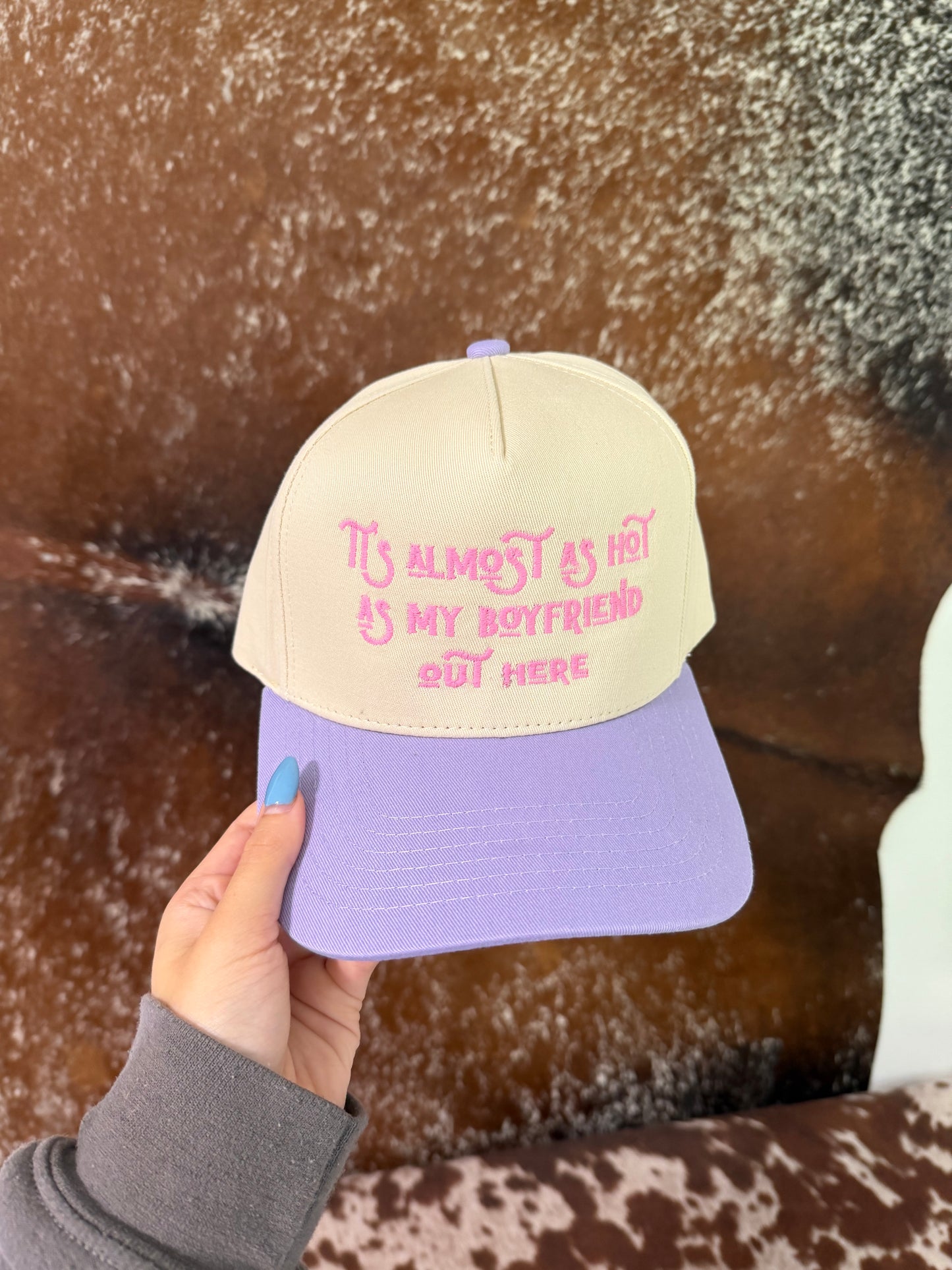 "It's Almost as Hot as my Boyfriend Out Here" Trucker Hat
