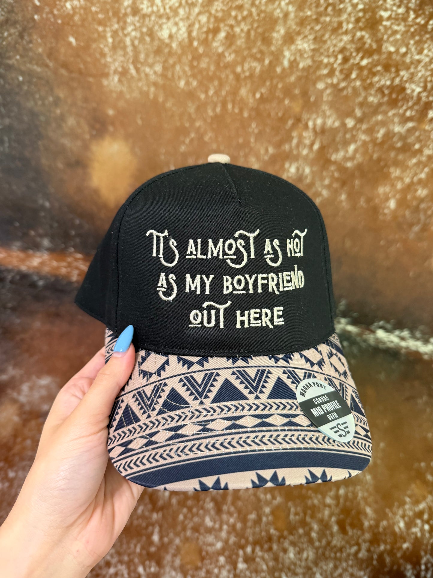 "It's Almost as Hot as my Boyfriend Out Here" Trucker Hat