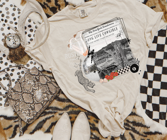 Long live cowgirls western graphic on comfort colors ivory tee