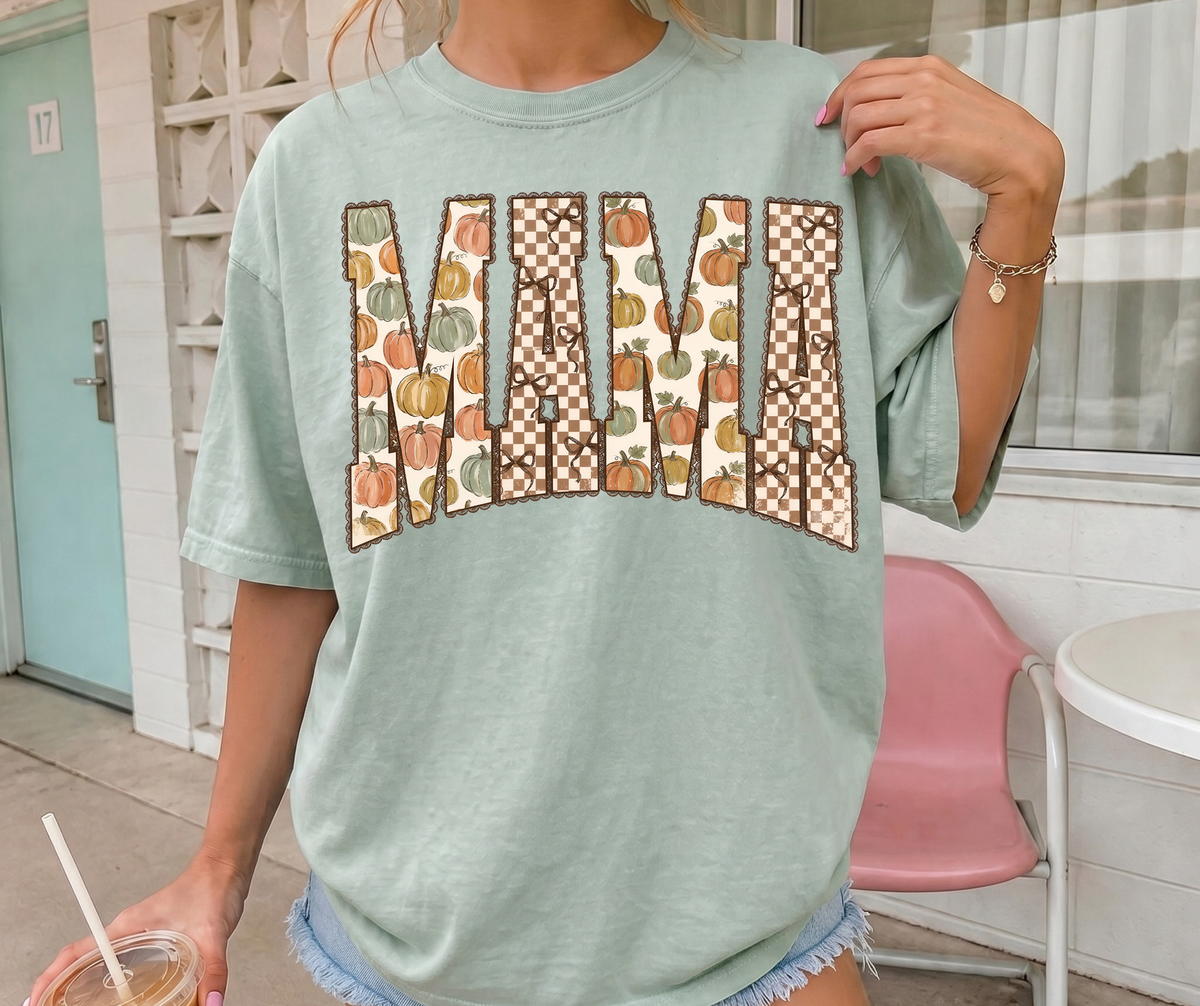 MAMA Patchwork graphic tee in Bay