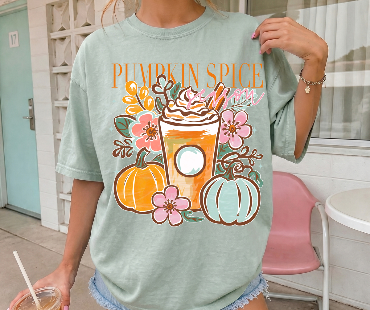 Pumpkin Spice Season graphic tee in Bay