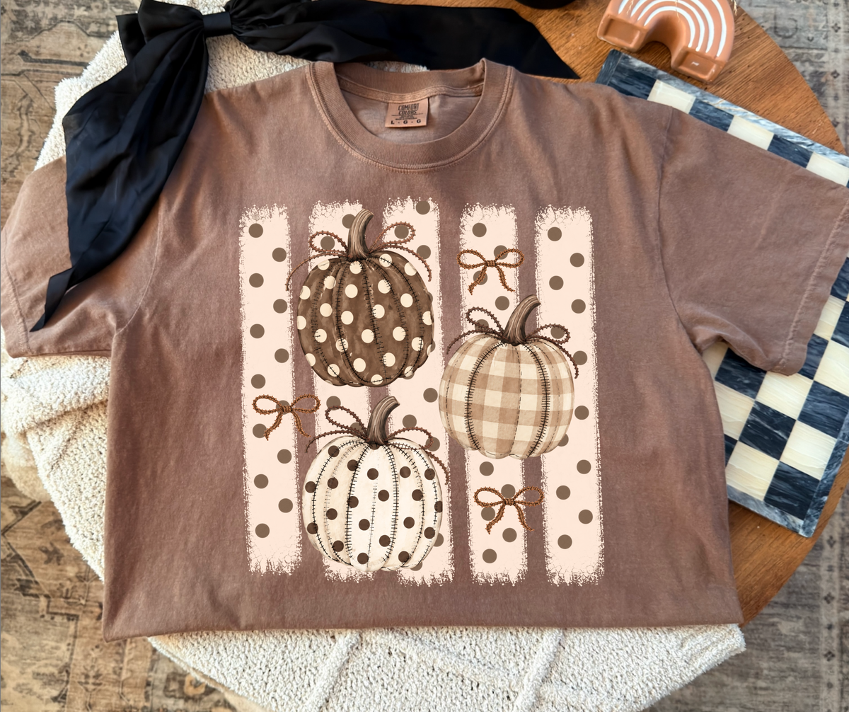 Stitched Pumpkins graphic tee in Espresso