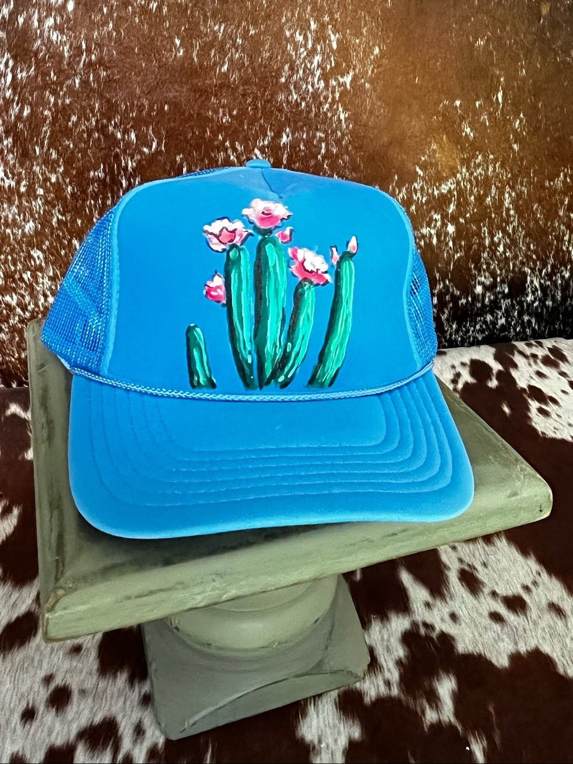 Hand painted western foam hats.
